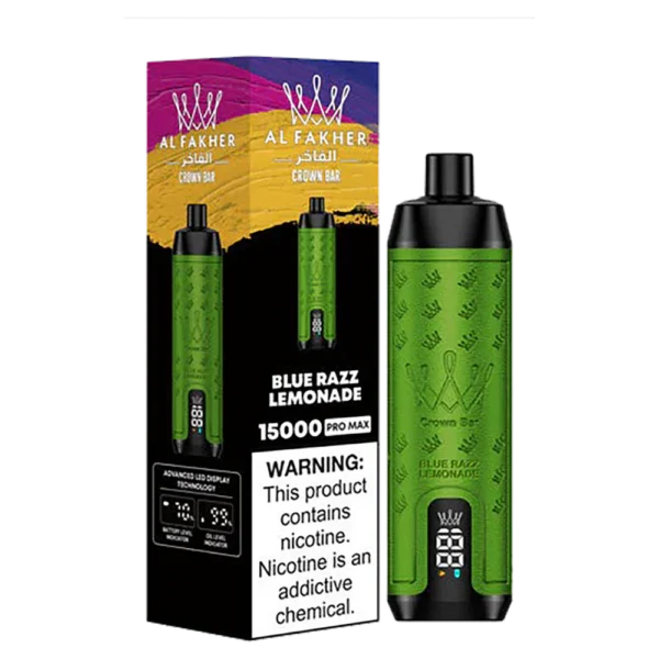 AL FAKHER Crown Bar 15000 Puffs BLUE RAZZ LEMONADE in Dubai UAE
