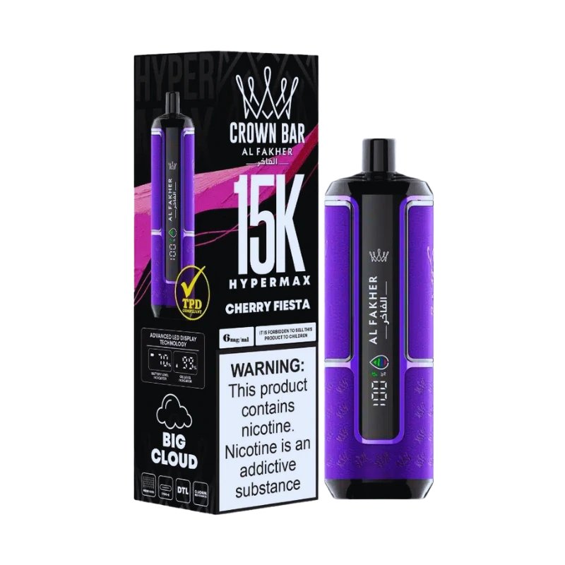 al-fakher-crown-bar-15000-puffs-cherry-fiesta-in-dubai-uae.webp AL FAKHER Crown Bar 15000 Puffs CHERRY FIESTA in Dubai UAE - Image 1